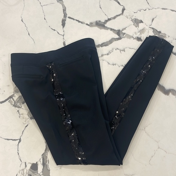 Spanx Black Pant Sequin Tuxedo Skinny Pant-Small Tall - Picture 2 of 12